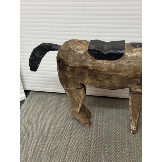 Hand-Carved Wooden Horse Sculpture, Vintage For Sale - Image 4 of 12