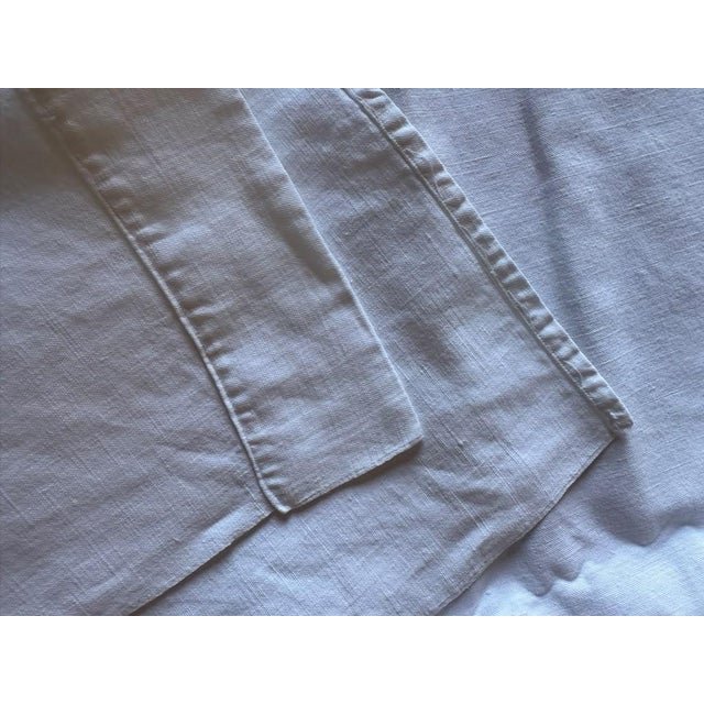 French Antique French Cotton Linen Sheet, Cs Floral Monogram, Circa 1900 For Sale - Image 3 of 11