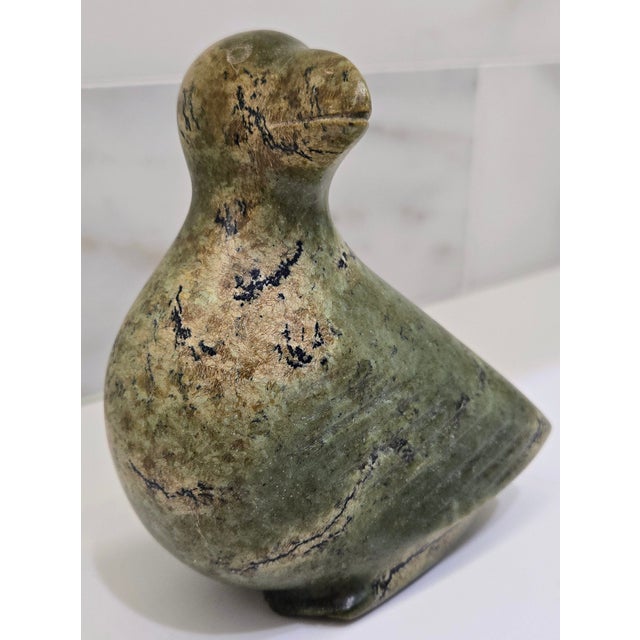 Mid-Century Modern Mid-Century Inuit Soapstone Bird Sculpture, Hand-Carved & Signed in Syllabics For Sale - Image 3 of 9