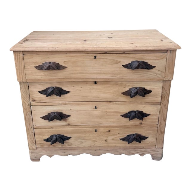 19th Century Antique Scrubbed Pine Chest of Drawers For Sale