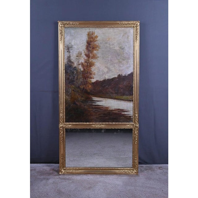 Louis XVI Style Giltwood Trumeau Mirror, Early 20th Century For Sale - Image 5 of 18