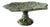 Early 20th Century Green Majolica Footed Pedestal Plate Featuring a Cabbage Leaf Pattern For Sale