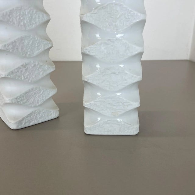 Original Porcelain Op Art Vases from Royal Bavaria KPM, Germany, 1970s, Set of 2 For Sale - Image 14 of 18