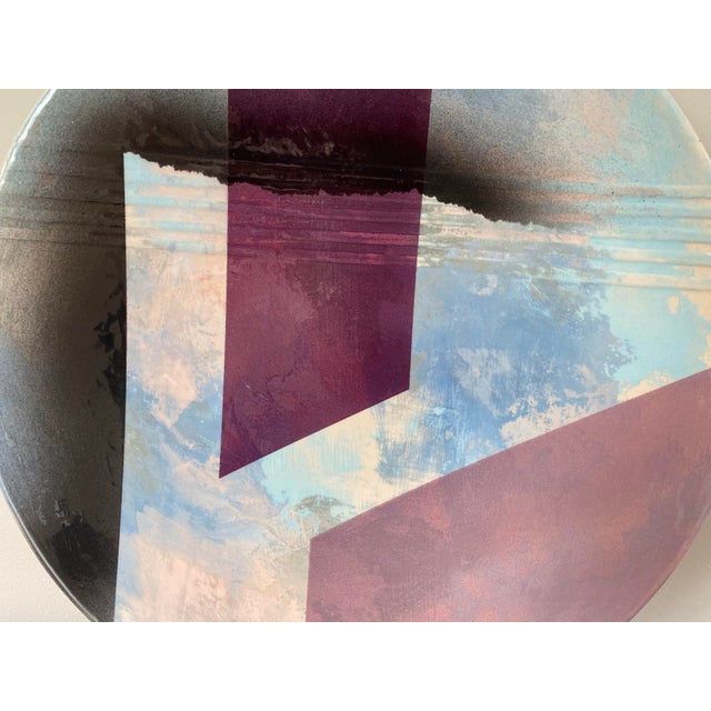 1980s Memphis Style Post Modern Pottery Charger by John Bergen Studio For Sale - Image 4 of 10