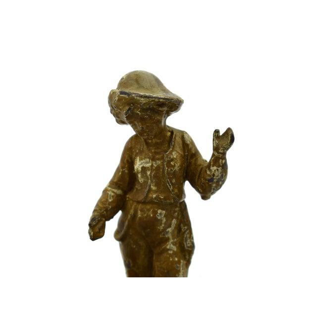 Early 20th Century Cast Metal Boy With 3 Ducks Figurines For Sale - Image 4 of 7