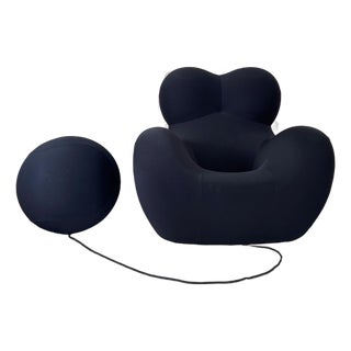 Mint Black Up5 La Big Mamma Up 2000 Chair & Up6 Ottoman Gaetano Pesce B&b Italia For Sale