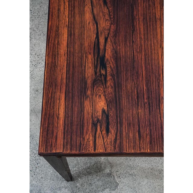 Brown 1960s Mid Century Danish Modern Coffee Table Rosewood Leaf Black Surfboard Rectangle For Sale - Image 8 of 12