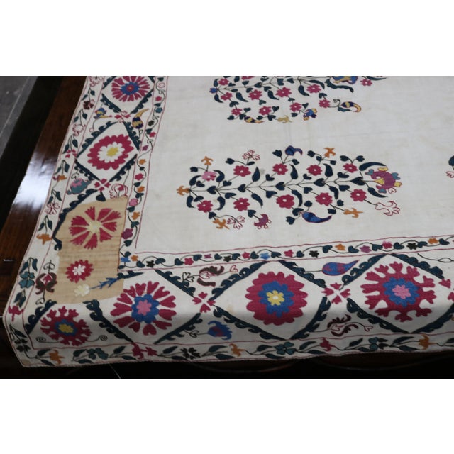 Tribal Early 19th Century Suzani Textile From Uzbekistan For Sale - Image 3 of 9