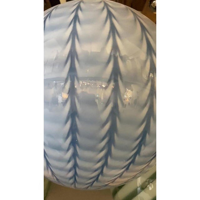 Early 21st Century Venetian Blue and Milky-White Murano Glass Pendant Light by Simoeng For Sale - Image 5 of 9