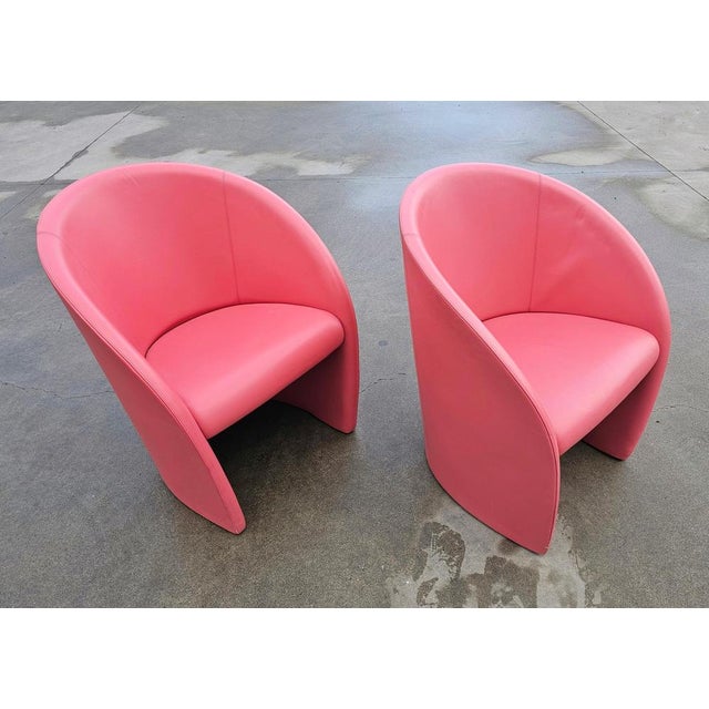 Intervista Club Chair in Pink Leather from Poltrona Frau, Italy, 1989 For Sale - Image 10 of 14