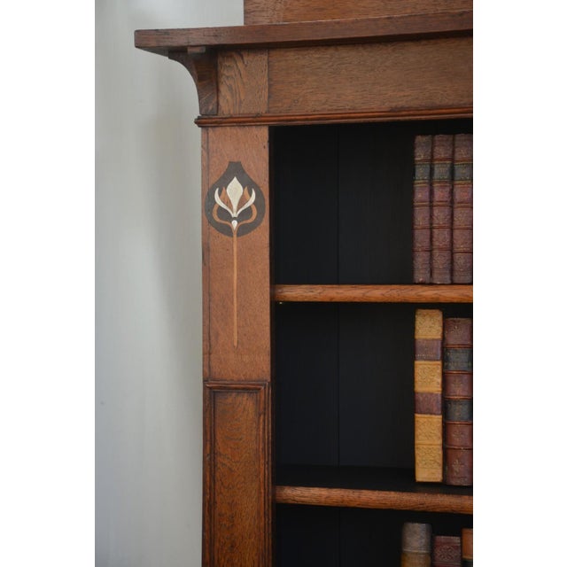 Wood Arts and Crafts Oak Open Bookcase, 1900s For Sale - Image 7 of 18