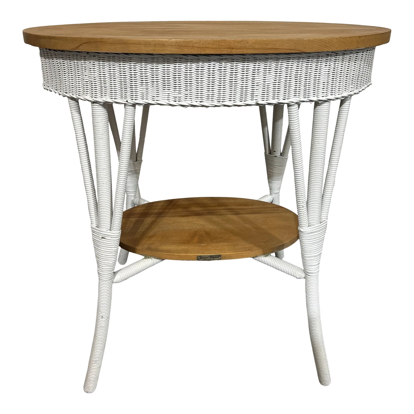 1970s HeywoodWakefield Oval Rattan Table Chairish