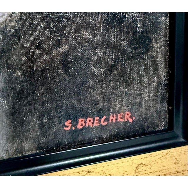 Samuel Brecher, Samuel Brecher Wpa Artist Mid Century Mod Modernist Oil Painting Circus Clowns For Sale In Miami - Image 6 of 18