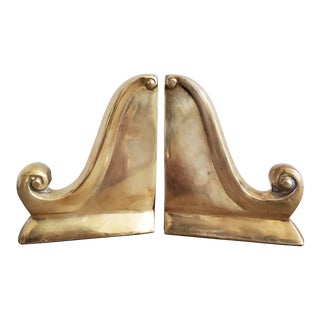 Vintage Andrea by Sadek Brass Bookends, a Pair For Sale