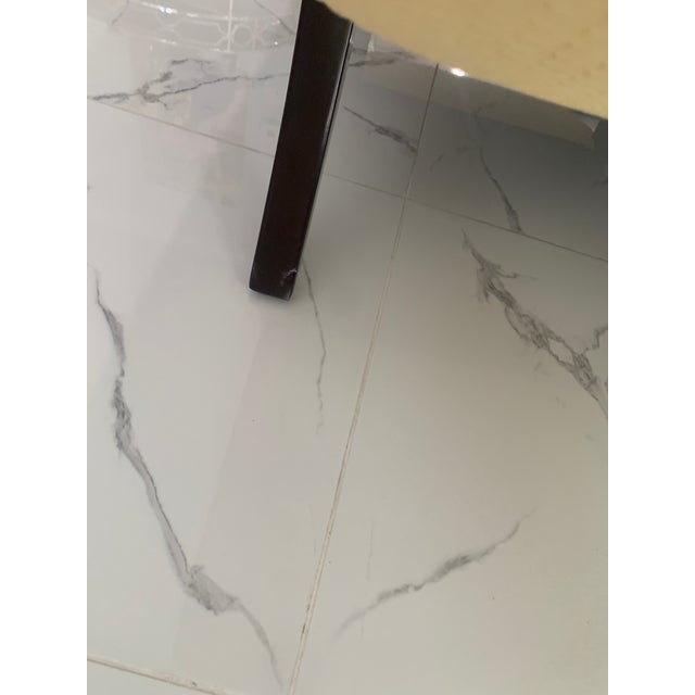 Late 20th Century Sophisticated Designer Wood & Fabric Attributed to Christopher Guy Medea Ottoman Banquette For Sale - Image 12 of 12