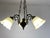Vintage Art Nouveau Revival Three-Light Chandelier with Opaline Glass Shades, Yugoslavia, 1960s For Sale - Image 9 of 12