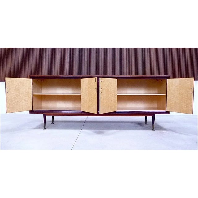 Large Italian Sideboard with Brass Details, 1950s For Sale - Image 11 of 13