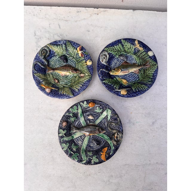 Ceramic 19th Century Majolica Palissy Snake Wall Platter For Sale - Image 7 of 7