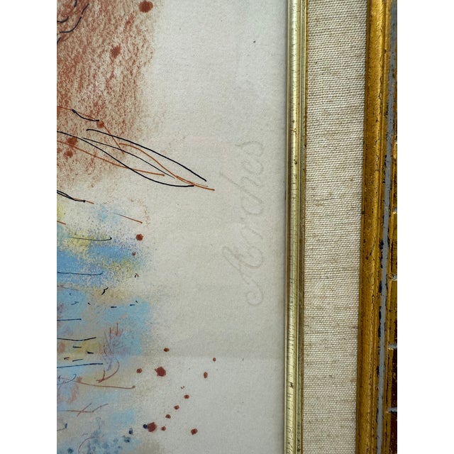 Yellow C. 1973, "Amos", Color Lithograph in Vintage Frame, Expressionist, Artist Reuven Rubin For Sale - Image 8 of 11