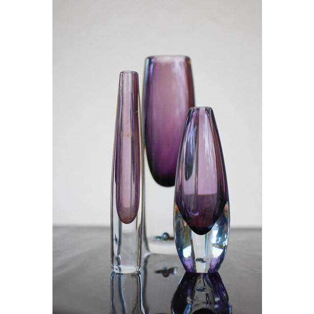 Sommerso Glass Vases by Gunnar Nylund, Set of 3 For Sale - Image 14 of 17
