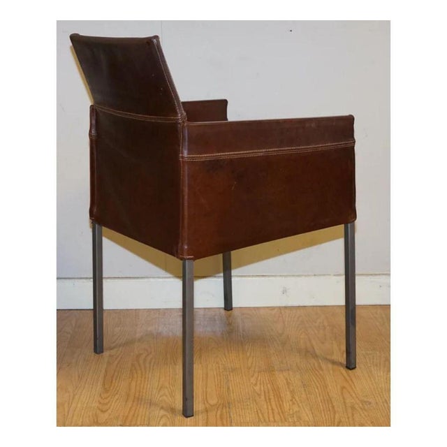 Vintage Brown Leather Dining Chairs from Karl Friedrich Förster, 1990s, Set of 4 For Sale - Image 6 of 13