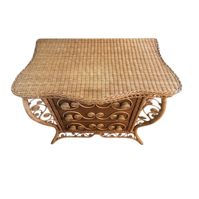 Parisian-Chic Madeleine Castaing-Style Wicker and Rattan Chest For Sale In Phoenix - Image 6 of 15
