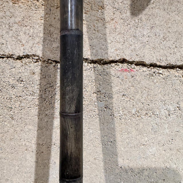 Bone Antique Walking Cane Featuring Shaped Horn Handle Stacked Horn Shaft For Sale - Image 7 of 13