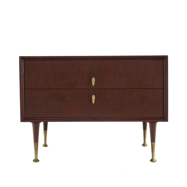 Brown Edmond J. Spence Large Square Two Drawer Cabinet End Table Nightstand Stand For Sale - Image 8 of 8