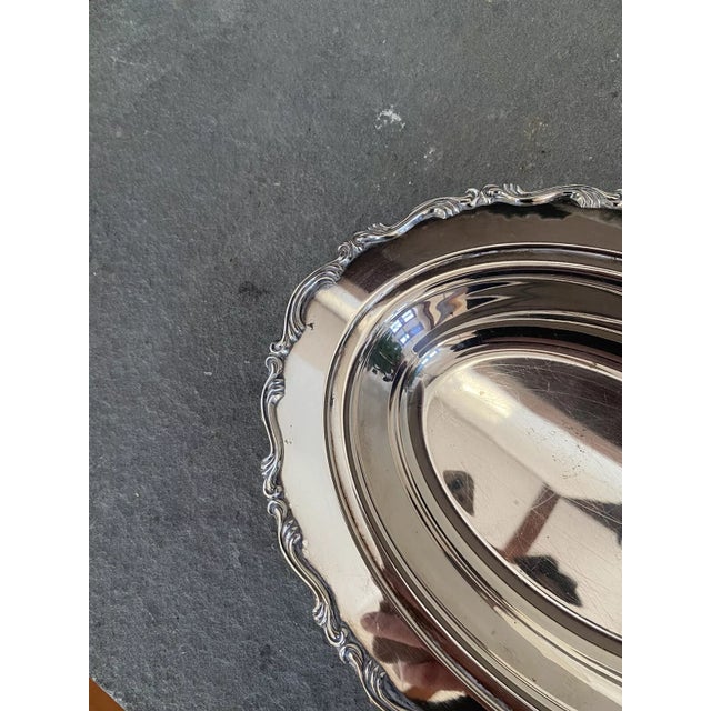 1920s Antique Wm a Rogers Serving Dish Platter Skirted 1920s Silver Plated For Sale - Image 5 of 9
