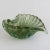 1950s Ercole Barovier decorative blown glass leaf-shape bowl using zebrati technique. The translucent green glass is...