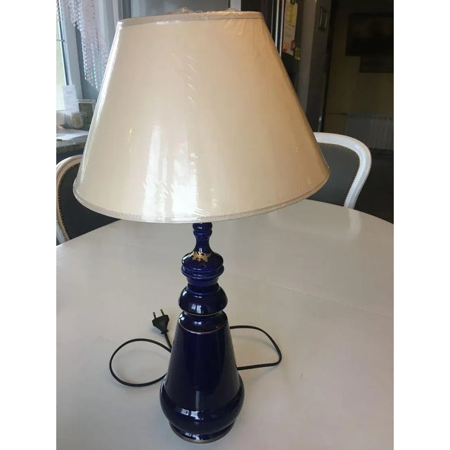 Cobalt Porcelain Table Lamp, 1980s For Sale - Image 12 of 18