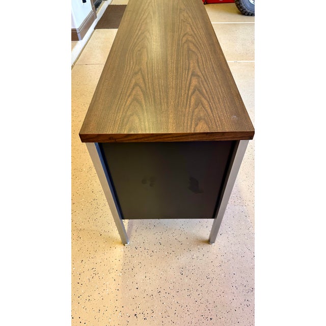 Vintage MCM Black Metal and Chrome Credenza For Sale - Image 10 of 15