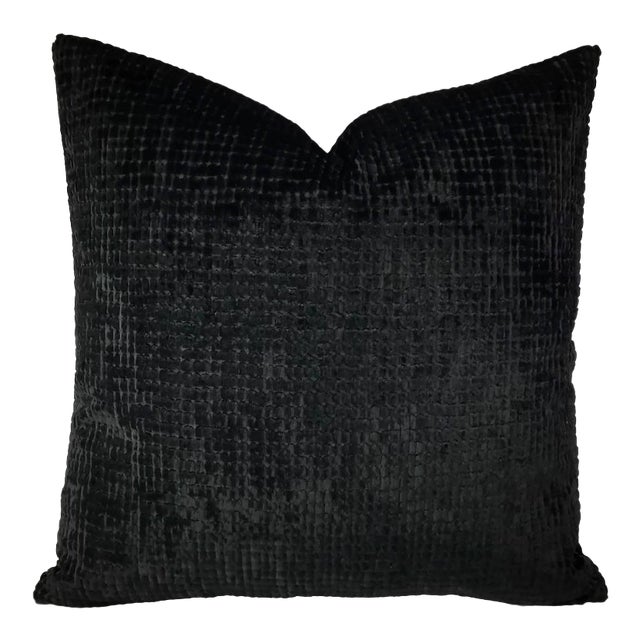 Contemporary Black Velvet Pillow Cover Chairish