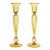 1920s Pairpoint Honey Amber Candlesticks, Uv Reactive, 12-Inch Pair For Sale