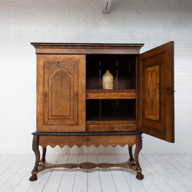 Oak and Walnut 2-Door Cabinet, 18th Century For Sale - Image 17 of 18