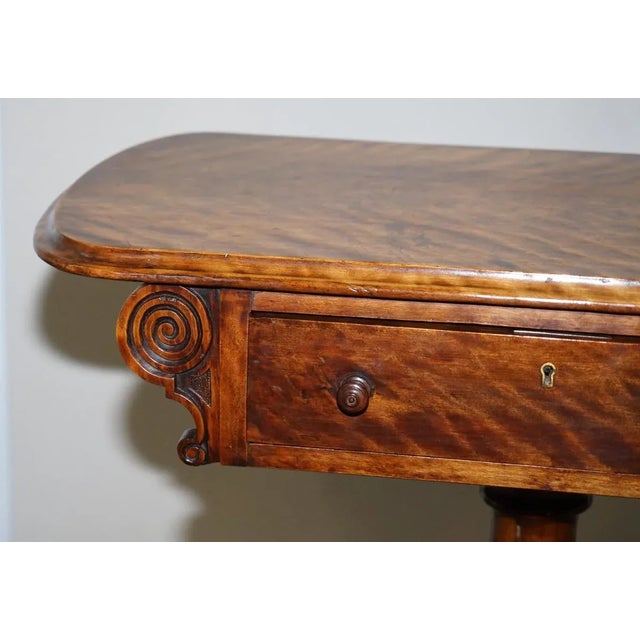 Early Victorian Walnut Side Table with Ornately Carved Base & Legs For Sale - Image 8 of 18