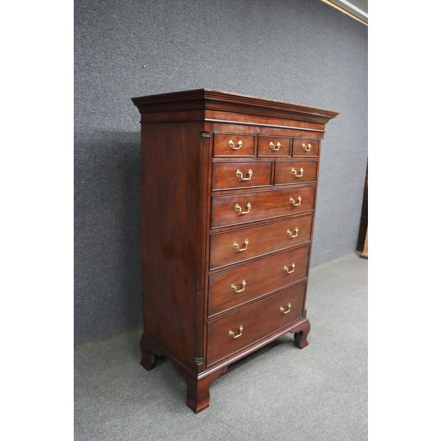 Henkel Harris Henkel-Harris New Market Collection Mahogany Chippendale High Chest For Sale - Image 4 of 11