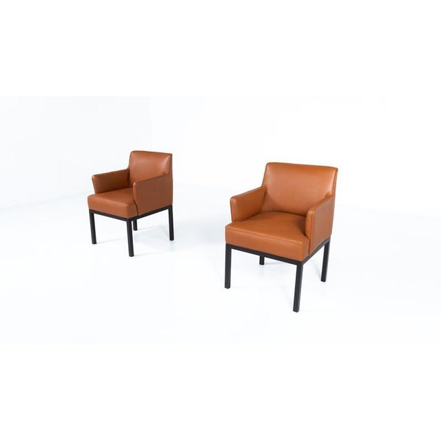 Metal Mid-Century Armchairs Mod 56 by Jules Wabbes for Mobilier Universel, 1960, Set of 2 For Sale - Image 7 of 13