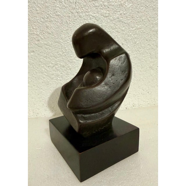 Zvi Aldouby, Modernist Israeli Bronze Sculpture Abstract Mother & Child Zvi Yehuda Aldouby For Sale In Miami - Image 6 of 17