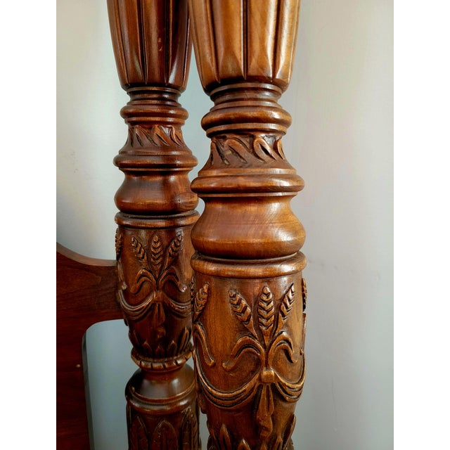 1980s Cherry Queen/Full Four-Poster Rice Bed For Sale - Image 11 of 18