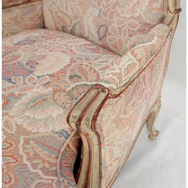 Baker Furniture Company Country French Carved Upholstered Lounge Club Chair c1960s Wide Comfortable Seat For Sale - Image 4 of 7