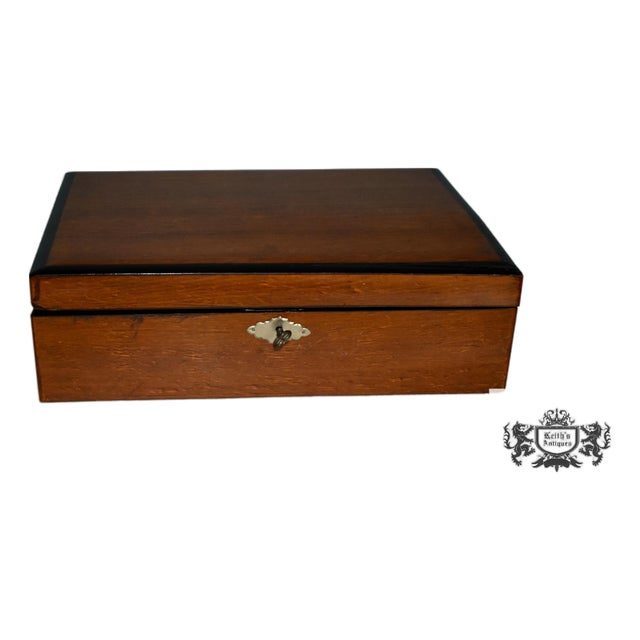 Vintage Decorative Lined Wooden Box For Sale