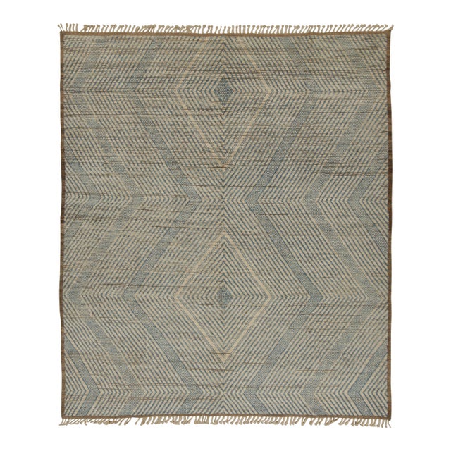 Rug & Kilim’s Modern Rug with Beige-brown Geometric Patterns - 9x12 For Sale