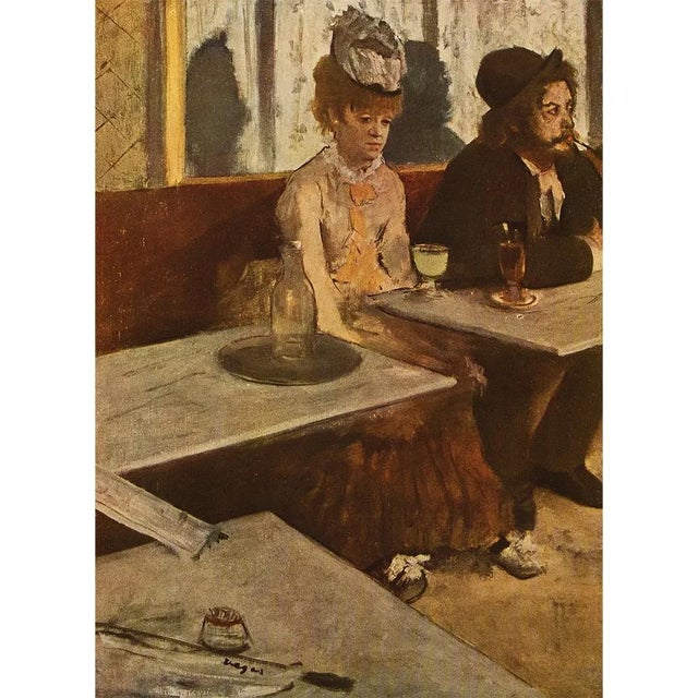 An excellent full color print of oil painting "L'Absinthe" by Edgar Degas. Comes from a rare First Limited edition folio...