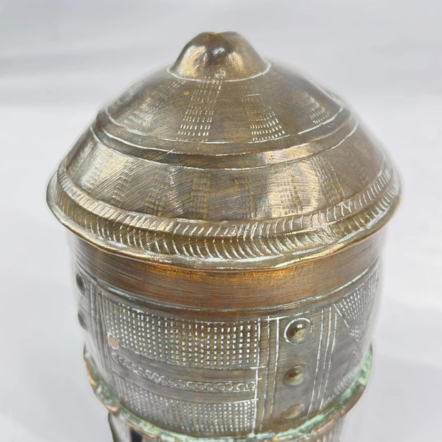 Early 20th Century Asante Forowa Chased Brass Box Ghana MATTER COLLECTION For Sale - Image 4 of 10