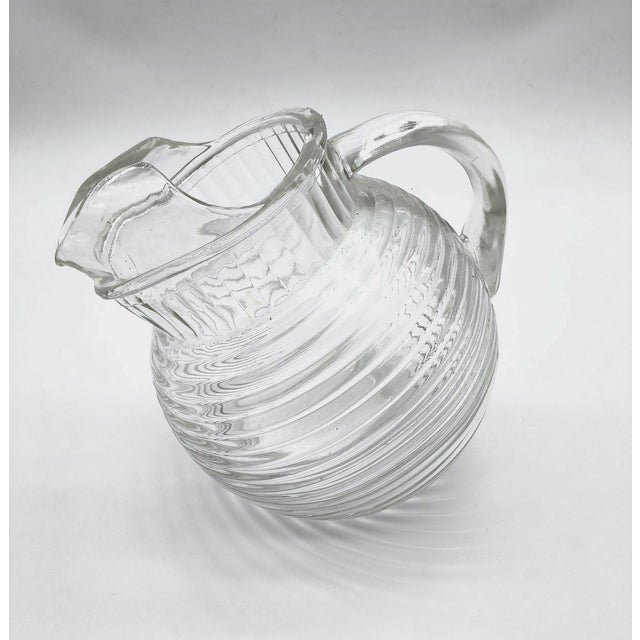 Glass Vintage Clear Depression Glass Pitcher or Vase For Sale - Image 7 of 10