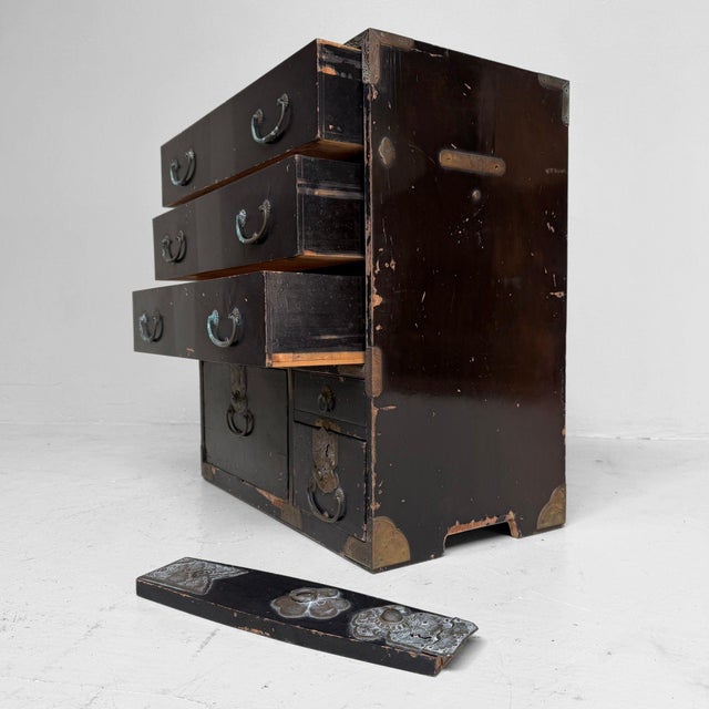 Metal Antique Japanese Ko-Dansu Storage Chest, 1870s For Sale - Image 7 of 18