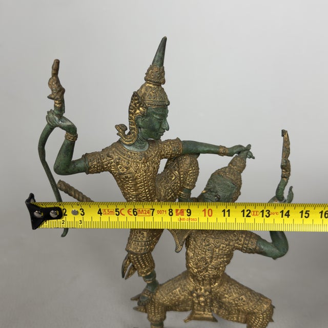 Gilded Bronze Rama Antagonist Sculpture, Early 20th Century For Sale - Image 11 of 13