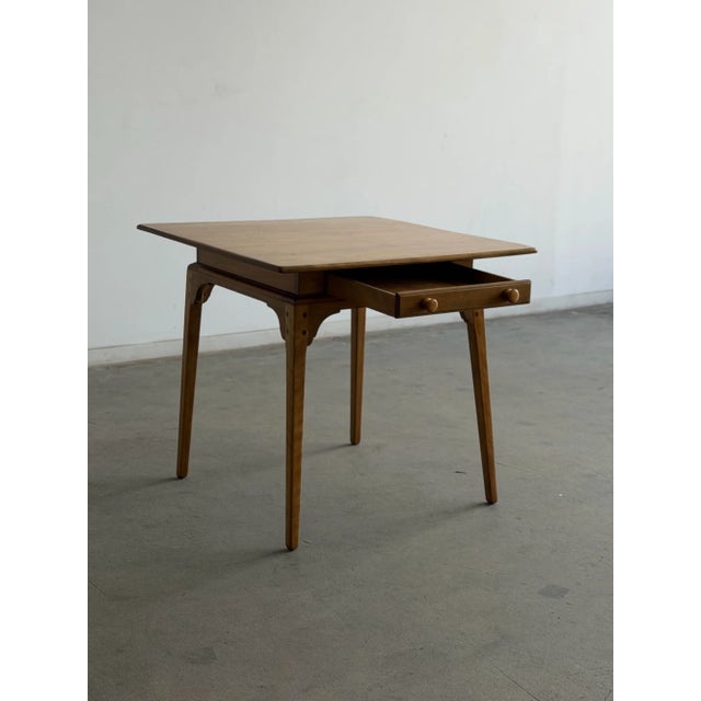 Antique Honey Oak Table With Center Drawer For Sale - Image 14 of 18
