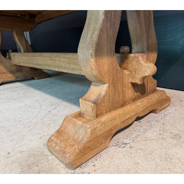 French Bleached Oak Farmhouse Dining Table, 1920s For Sale - Image 15 of 18